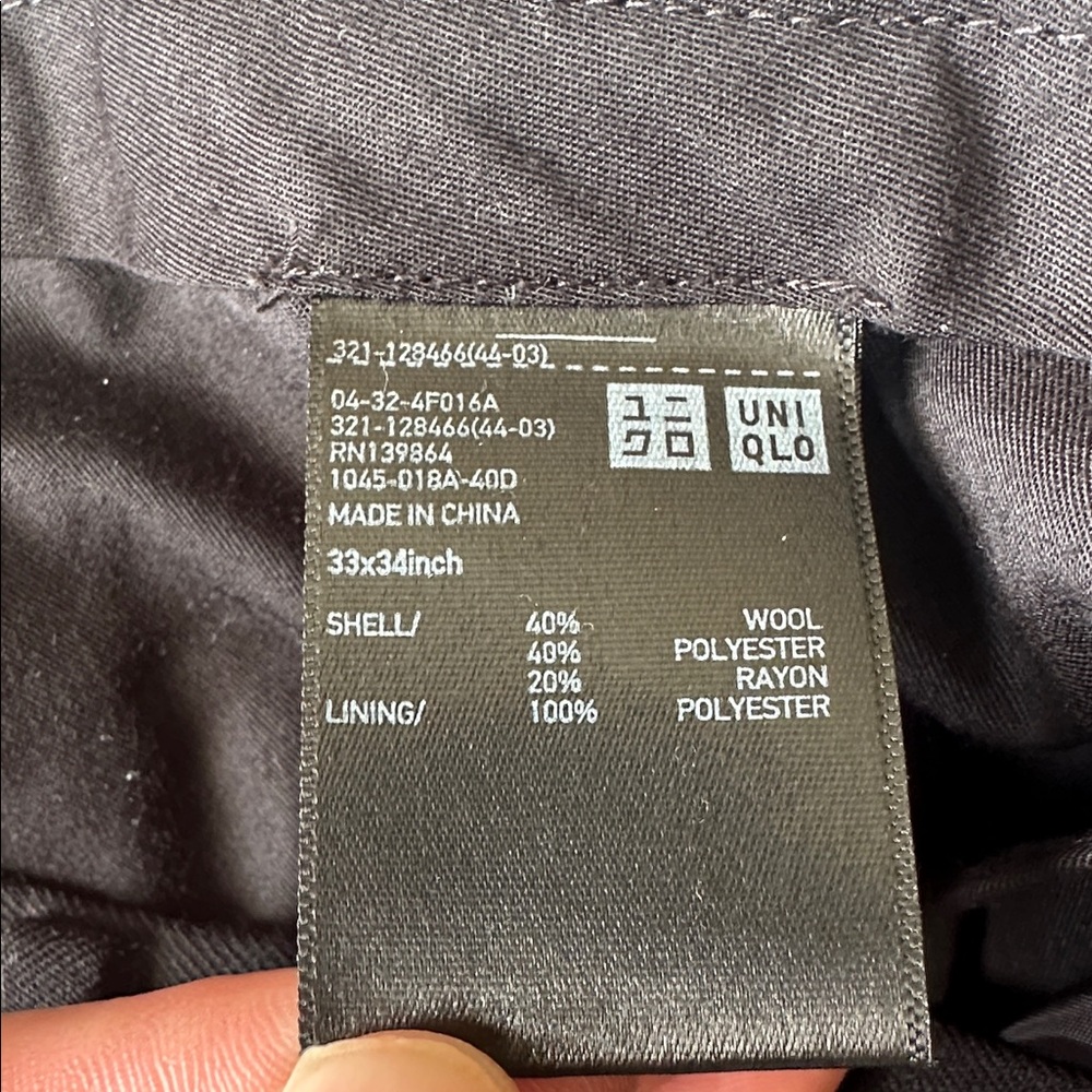 Men’s Black Dress Pants Wool Uniqlo - Picture 6 of 6